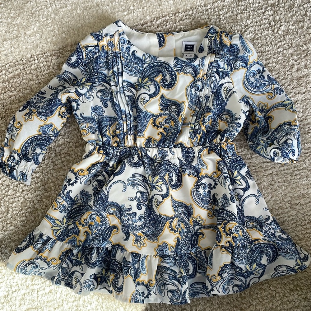 Janie and Jack 3-6 month dress with ruffles . Long sleeve